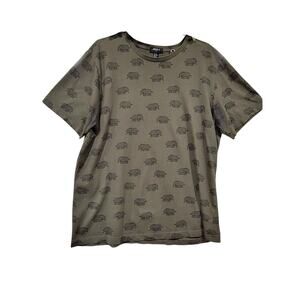 Forever 21 Mens Xlarge All Over Rhino Print Graphic Tshirt Safari Y2K Indie 2010